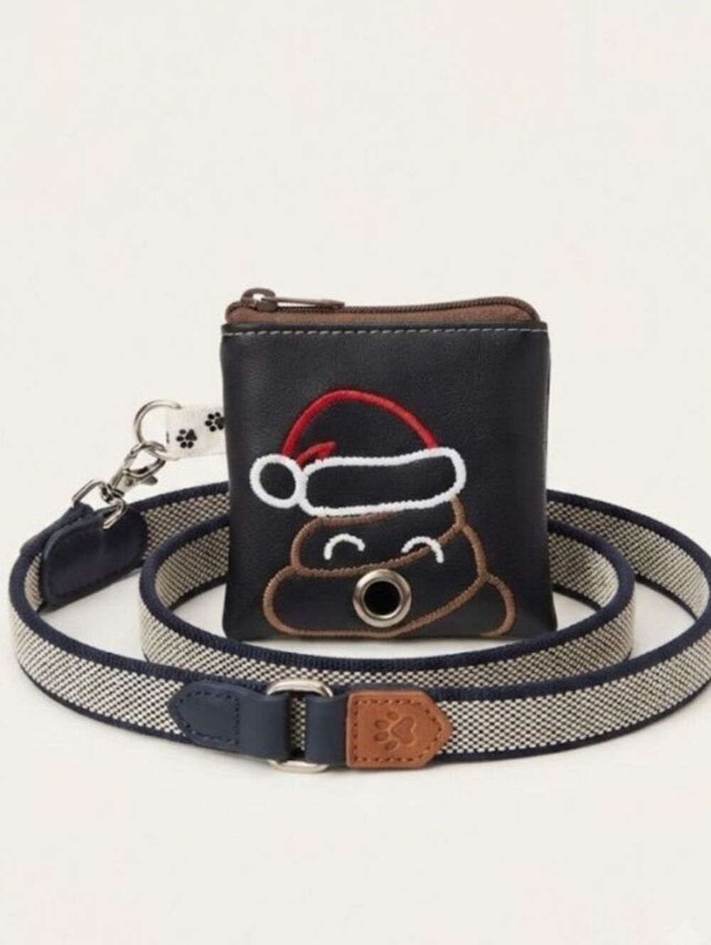funny Xmas poop emoji Dog Waste Bag Holder Multipurpose Dispenser for Leash